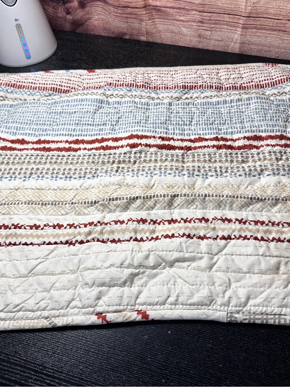 Lucky Brand bohemian-style quilt shams reversible striped and pattern Queen - Picture 3 of 8